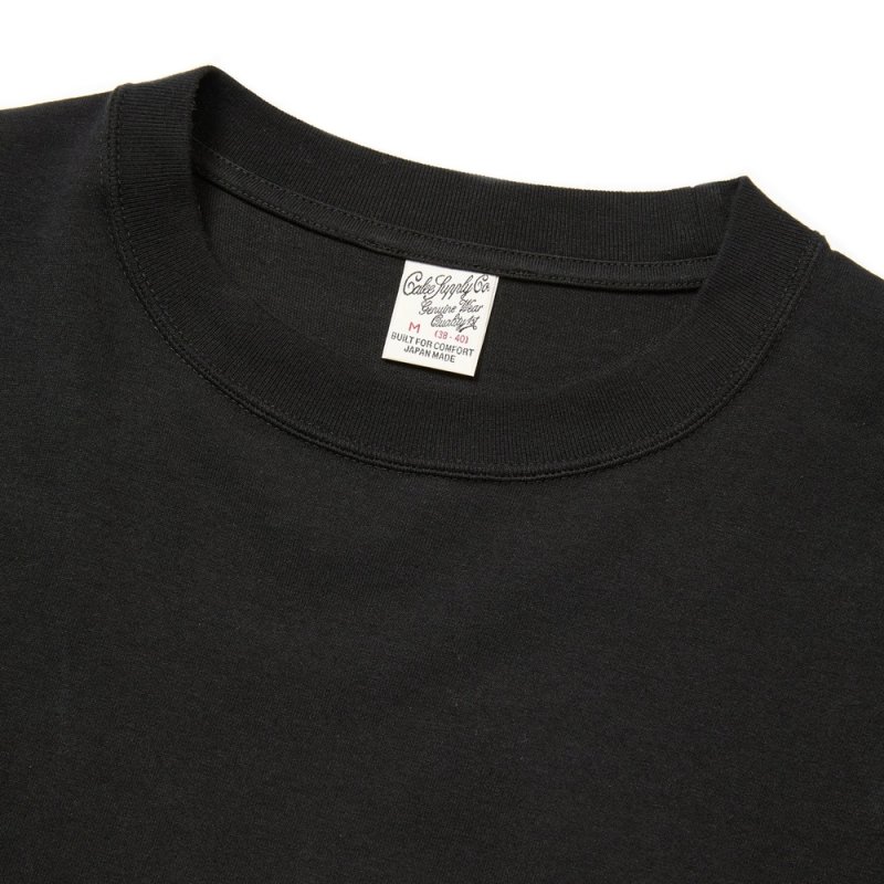 画像2: CALEE/VINTAGE TYPE EMBROIDERY L/S TEE（BLACK）［刺繍長袖T-25秋冬］
