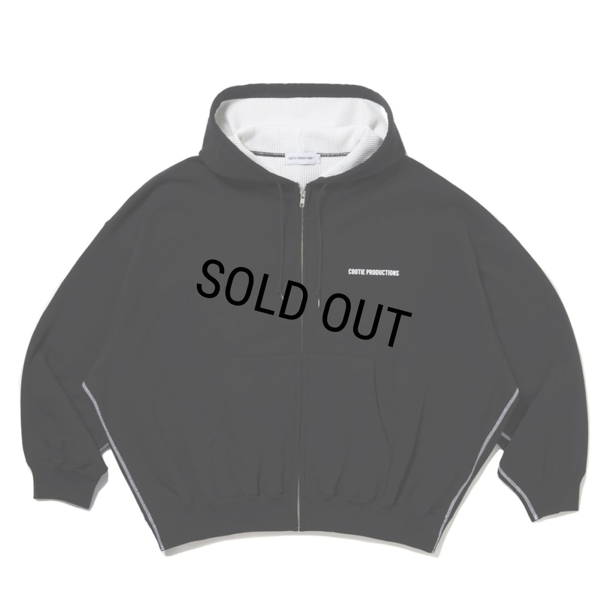 画像1: COOTIE PRODUCTIONS/Thermal Combination Sweat Zip Hoodie（Black）［サーマルコンビスウェットジップフーディー-25秋冬］ (1)