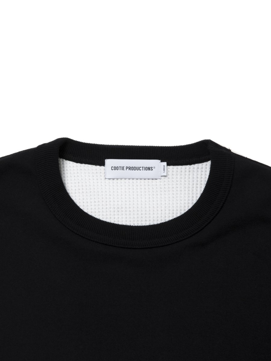 画像2: COOTIE PRODUCTIONS/Thermal Combination Sweat Crew（Black）［サーマルコンビスウェットクルー-25秋冬］ (2)