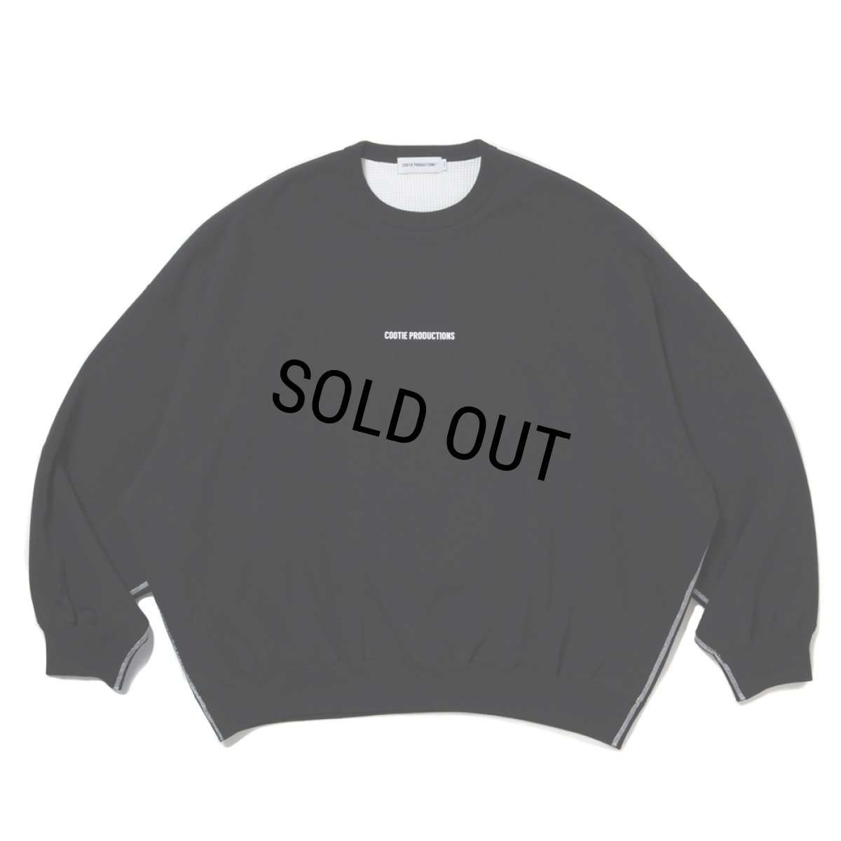 画像1: COOTIE PRODUCTIONS/Thermal Combination Sweat Crew（Black）［サーマルコンビスウェットクルー-25秋冬］ (1)