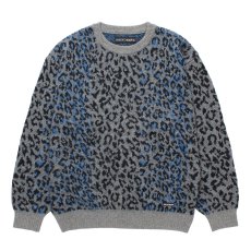 画像1: WACKO MARIA/LEOPARD MOHAIR JACQUARD KNIT SWEATER（GRAY）［レオパードモヘアセーター-25秋冬］ (1)