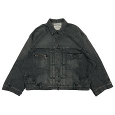 画像1: DAIRIKU/"Inception" Vintage Washed Denim Jacket（Black）［インセプションヴィンテージウォッシュデニムJKT-25秋冬］ (1)