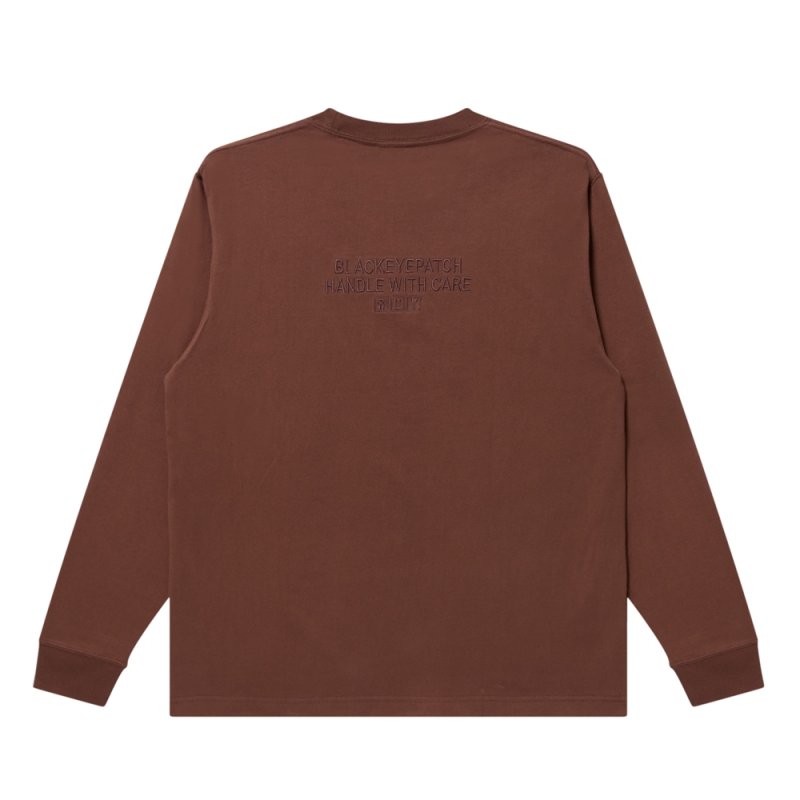 画像2: BlackEyePatch/HWC SAME COLOR EMBROIDERED L/S TEE(BROWN)