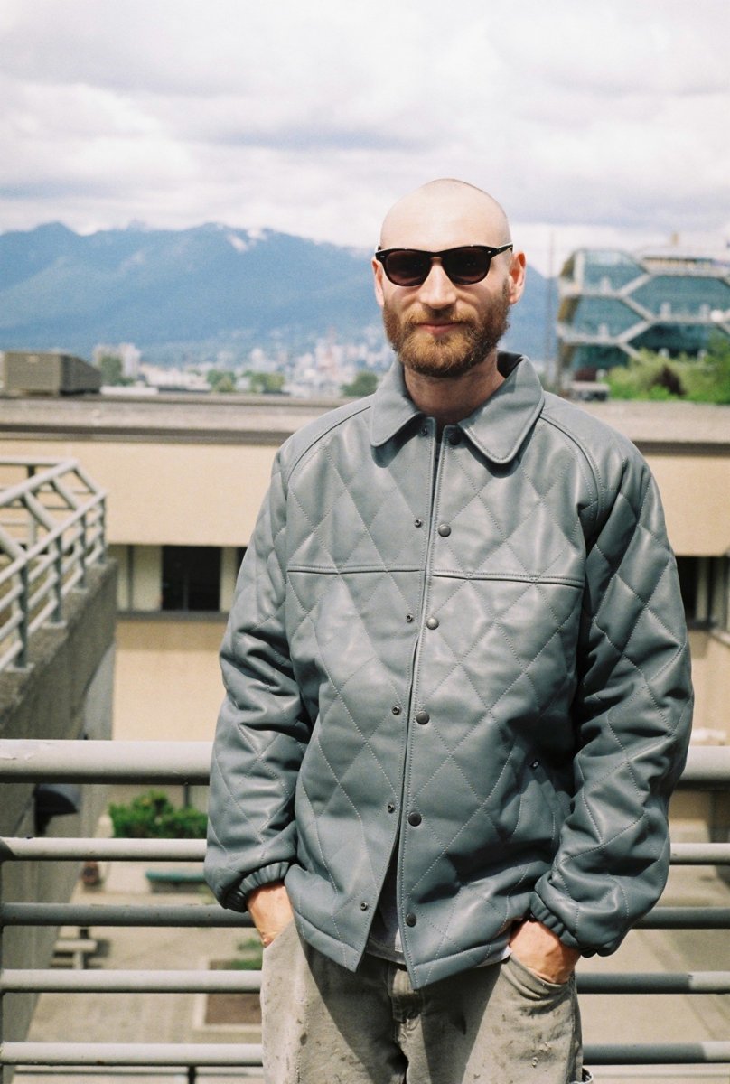 画像3: CHALLENGER/QUILTING LEATHER JACKET（GRAY）［キルティングレザーJKT-25秋冬］ (3)