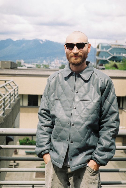 CHALLENGER/QUILTING LEATHER JACKET（GRAY）［キルティングレザーJKT