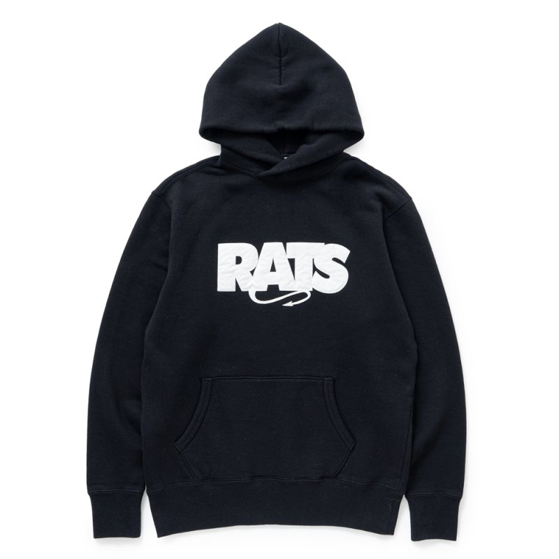 画像1: RATS/BOX LOGO HOODIE（BLACK）［ボックスロゴフーディー-25秋冬］