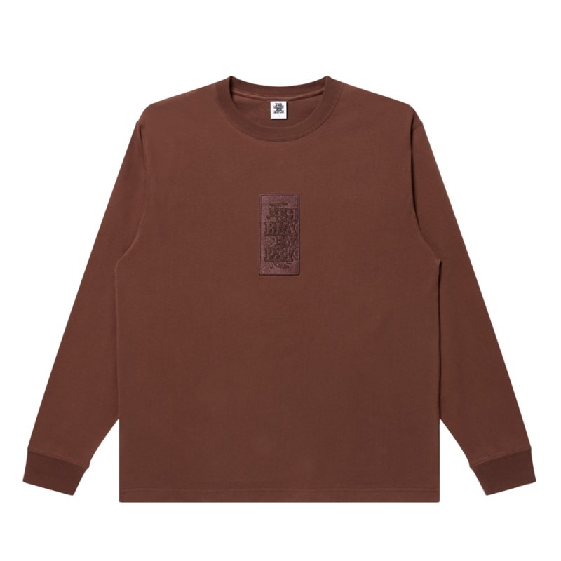 画像1: BlackEyePatch/HWC SAME COLOR EMBROIDERED L/S TEE(BROWN)