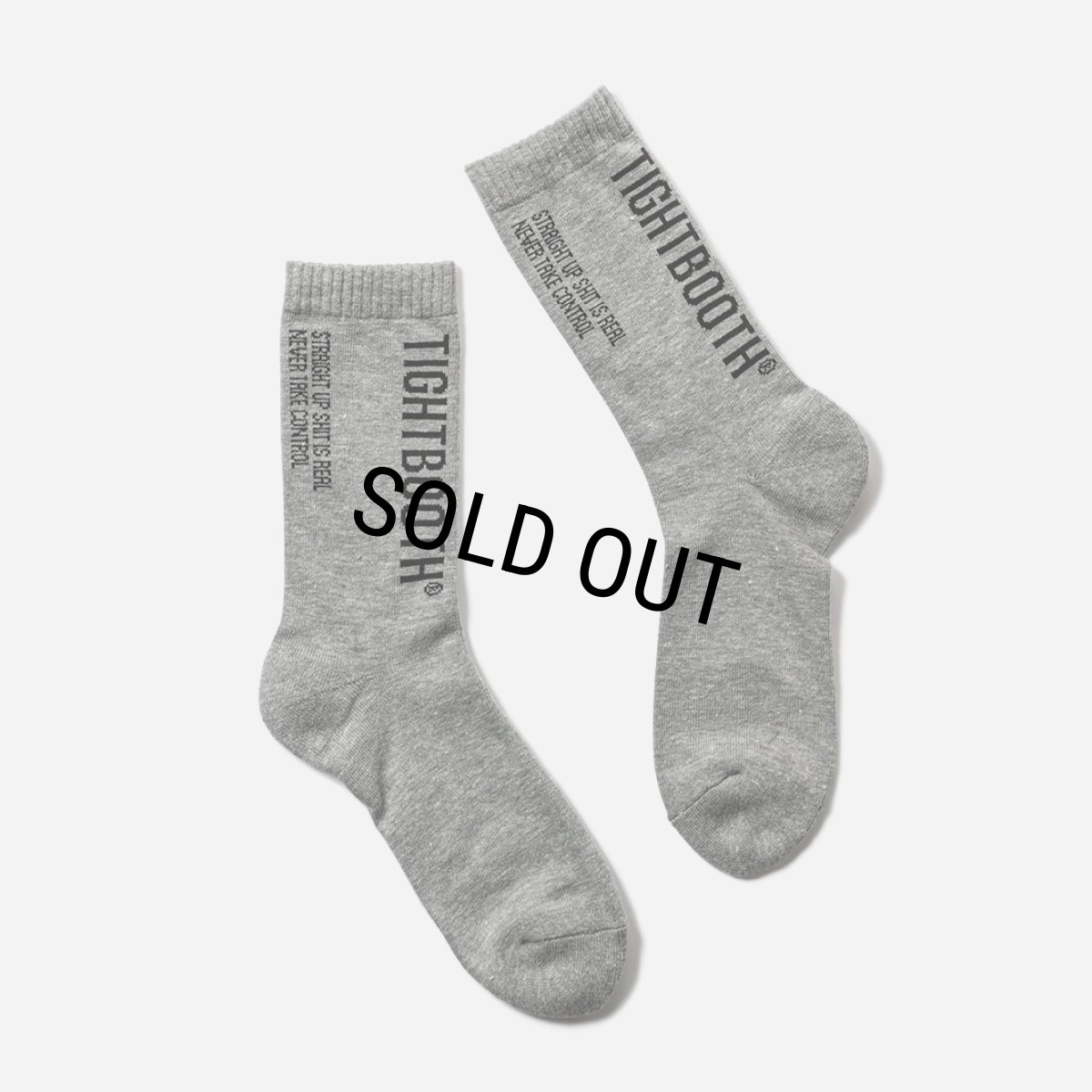 画像1: TIGHTBOOTH/LABEL LOGO SOCKS（Grey）［ラベルロゴソックス-25秋冬］ (1)