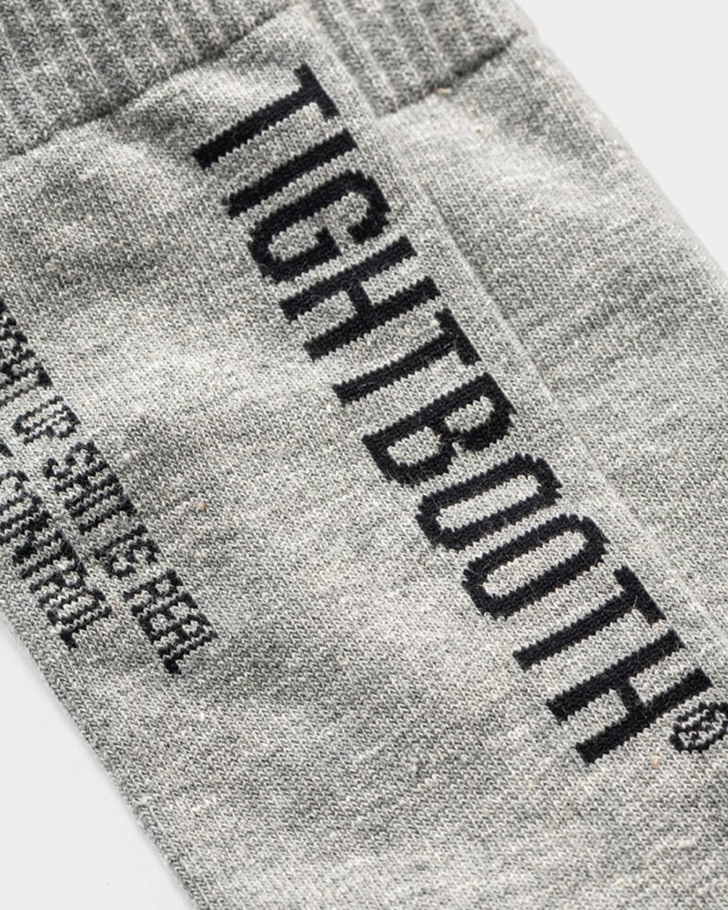 画像2: TIGHTBOOTH/LABEL LOGO SOCKS（Grey）［ラベルロゴソックス-25秋冬］