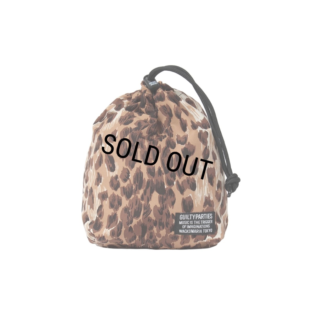 画像1: WACKO MARIA/LEOPARD DRAWSTRING BAG（BEIGE）［レオパードドローストリングバッグ-25秋冬］ (1)