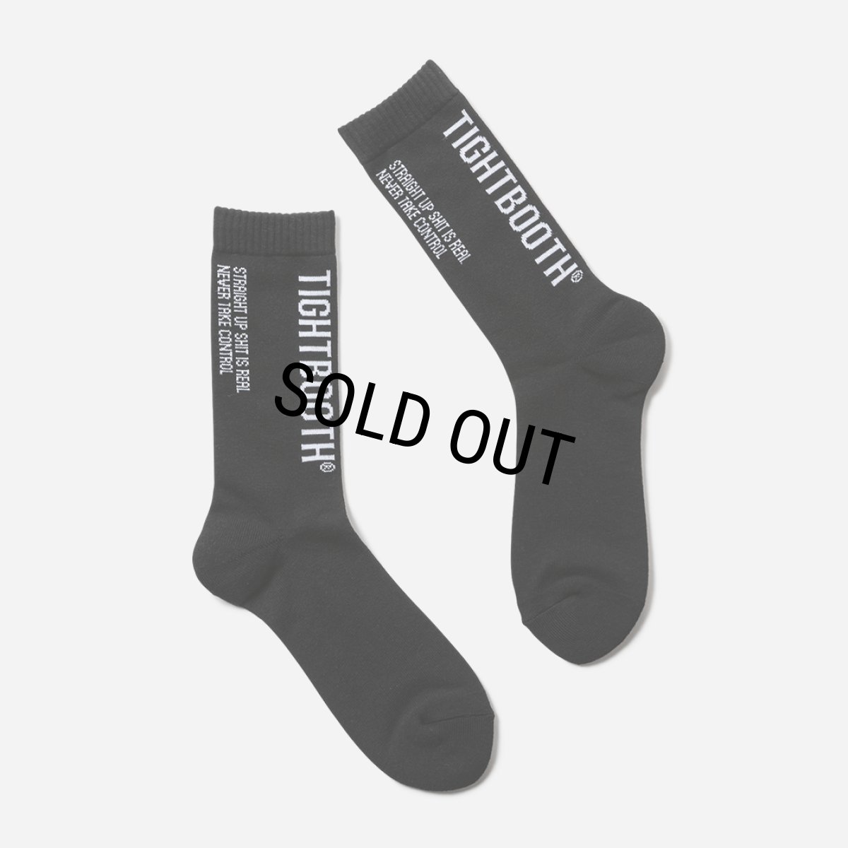 画像1: TIGHTBOOTH/LABEL LOGO SOCKS（Black）［ラベルロゴソックス-25秋冬］ (1)