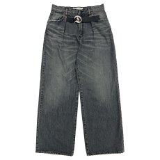 画像1: DAIRIKU/"D"Buckle Super wide Denim Pants（Black）［Dバックルスーパーワイドデニムパンツ-25秋冬］ (1)