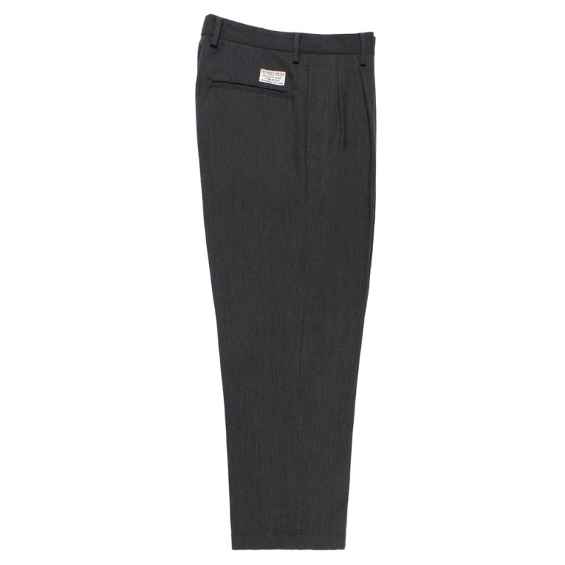 画像1: WACKO MARIA/DOUBLE PLEATED WOOL TROUSERS（CHARCOAL）［ツータックウールトラウザース-25秋冬］