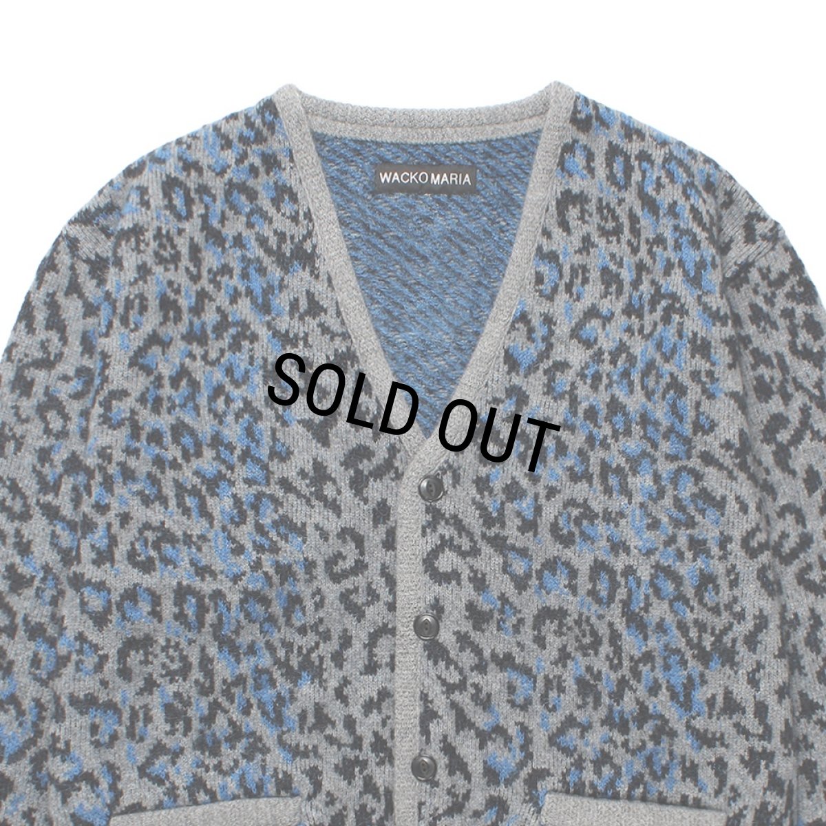 画像2: WACKO MARIA/LEOPARD MOHAIR JACQUARD KNIT CARDIGAN（GRAY）［レオパードモヘアカーディガン-25秋冬］ (2)