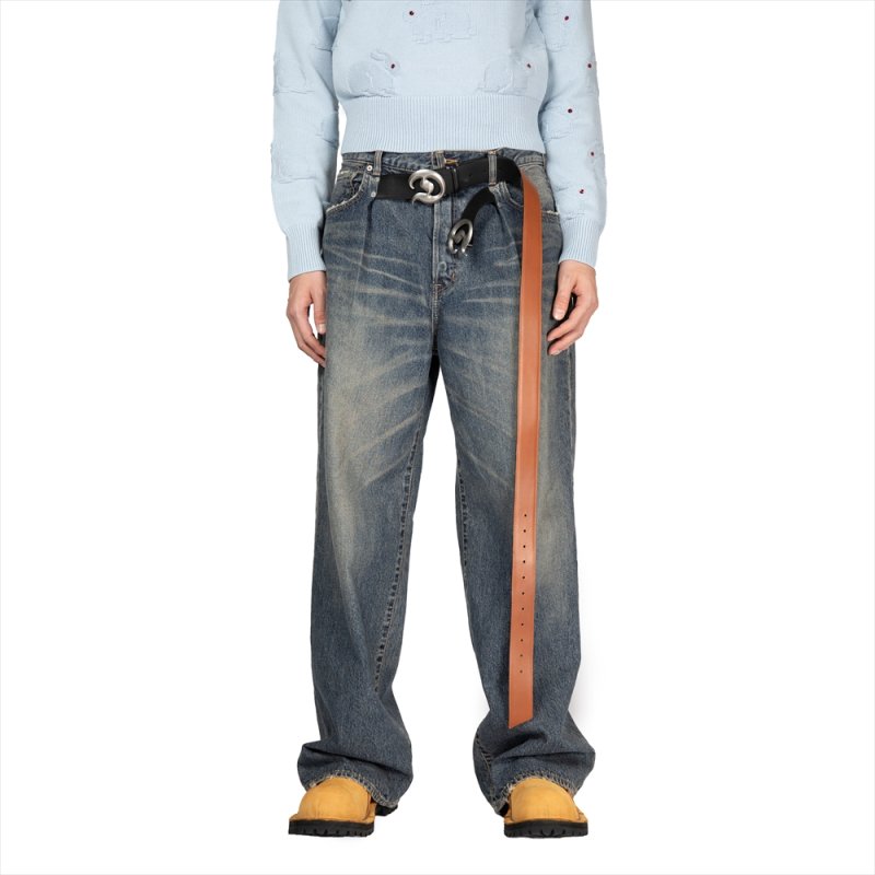 画像2: DAIRIKU/"D"Buckle Super wide Denim Pants（Indigo）［Dバックルスーパーワイドデニムパンツ-25秋冬］