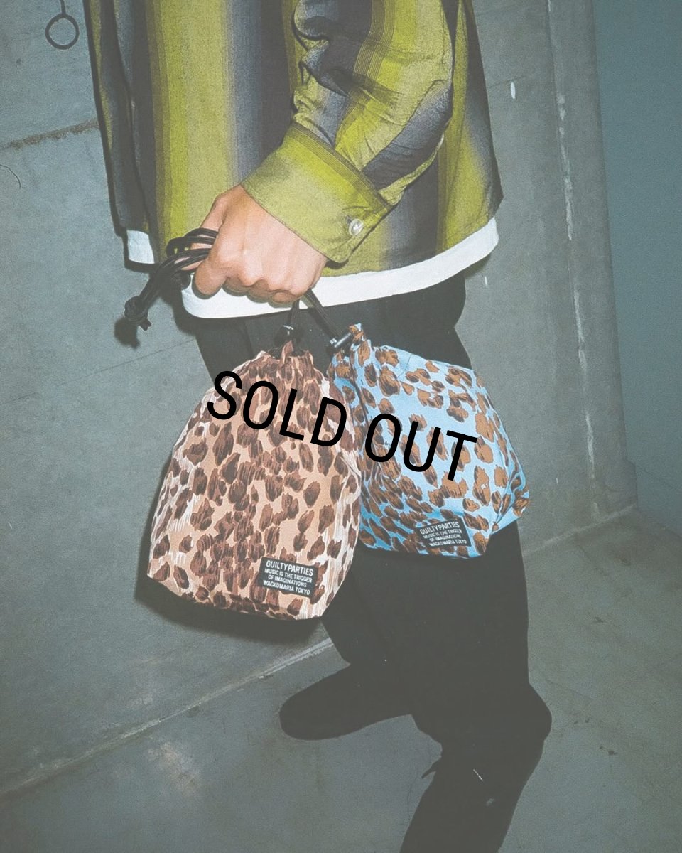 画像2: WACKO MARIA/LEOPARD DRAWSTRING BAG（BEIGE）［レオパードドローストリングバッグ-25秋冬］ (2)