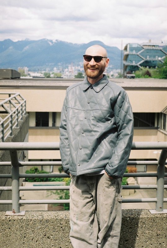 CHALLENGER/QUILTING LEATHER JACKET（GRAY）［キルティングレザーJKT