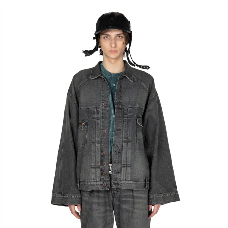 画像2: DAIRIKU/"Inception" Vintage Washed Denim Jacket（Black）［インセプションヴィンテージウォッシュデニムJKT-25秋冬］