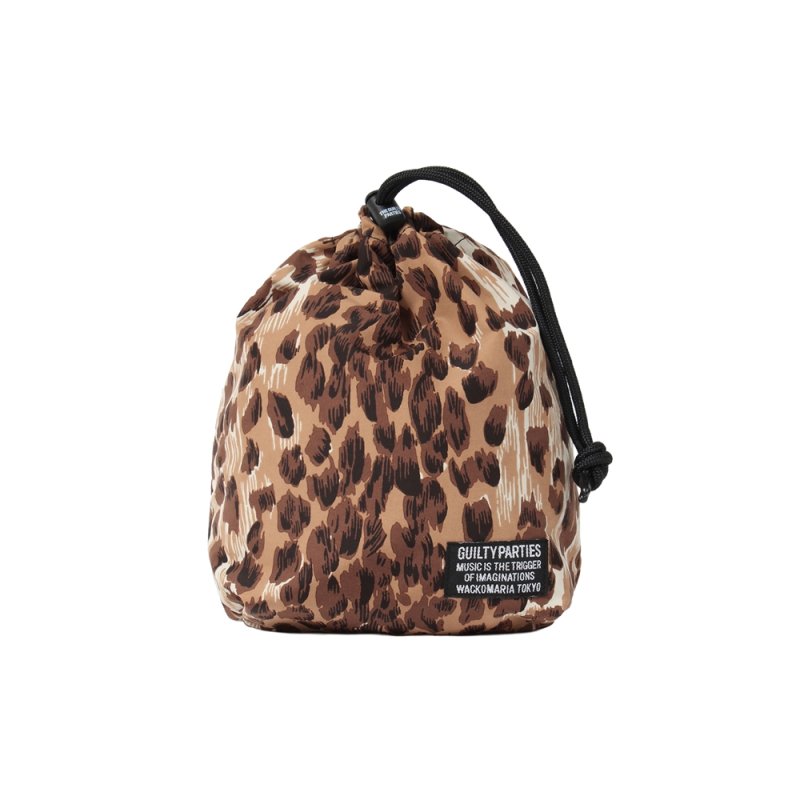 画像1: WACKO MARIA/LEOPARD DRAWSTRING BAG（BEIGE）［レオパードドローストリングバッグ-25秋冬］