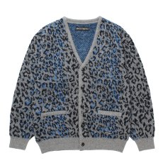 画像1: WACKO MARIA/LEOPARD MOHAIR JACQUARD KNIT CARDIGAN（GRAY）［レオパードモヘアカーディガン-25秋冬］ (1)
