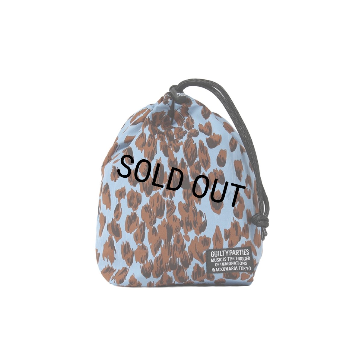 画像1: WACKO MARIA/LEOPARD DRAWSTRING BAG（BLUE）［レオパードドローストリングバッグ-25秋冬］ (1)