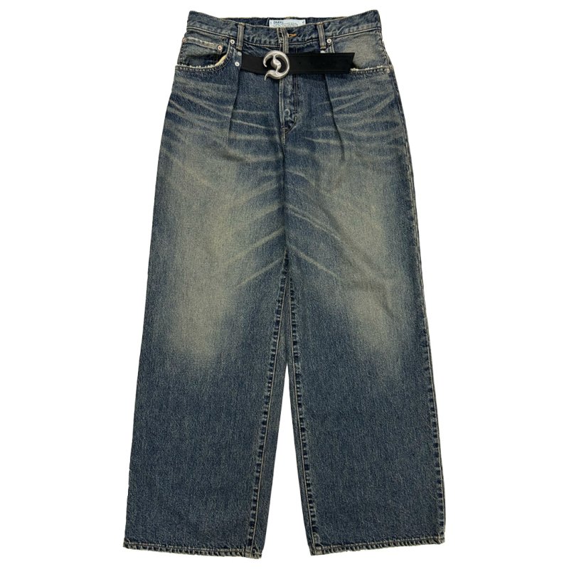 画像1: DAIRIKU/"D"Buckle Super wide Denim Pants（Black）［Dバックルスーパーワイドデニムパンツ-25秋冬］