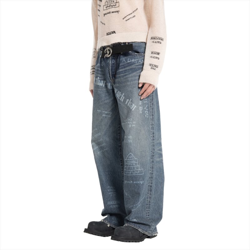 画像3: DAIRIKU/"D"Buckle Laser Printed Super wide Denim Pants（Indigo）［Dバックルレーザープリントスーパーワイドデニムパンツ-25秋冬］