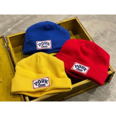 画像3: PORKCHOP/SQUARE WAPPEN BEANIE CAP（RED）［スクエアワッペンビーニーキャップ-25秋冬］ (3)