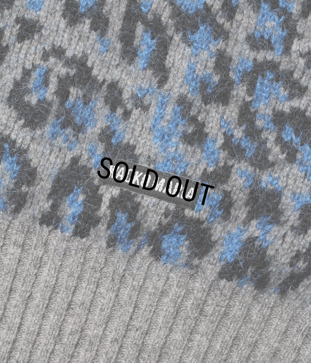 画像3: WACKO MARIA/LEOPARD MOHAIR JACQUARD KNIT CARDIGAN（GRAY）［レオパードモヘアカーディガン-25秋冬］ (3)