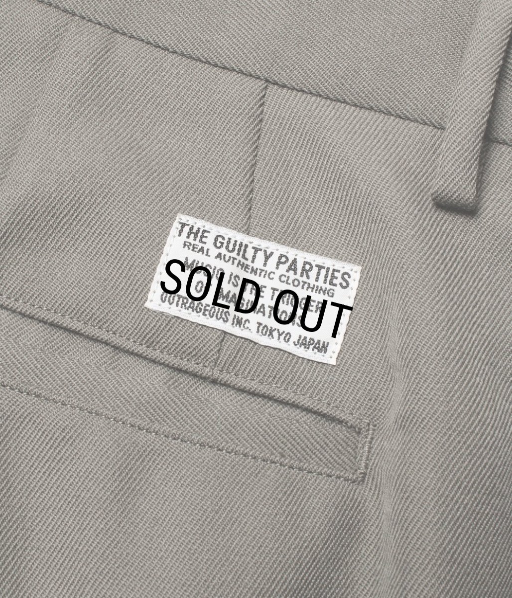 画像4: WACKO MARIA/DOUBLE PLEATED WOOL TROUSERS（GRAY）［ツータックウールトラウザース-25秋冬］ (4)