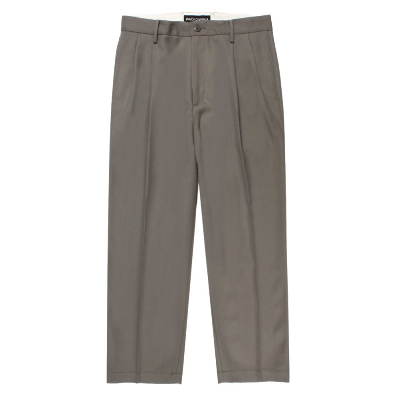 画像2: WACKO MARIA/DOUBLE PLEATED WOOL TROUSERS（GRAY）［ツータックウールトラウザース-25秋冬］