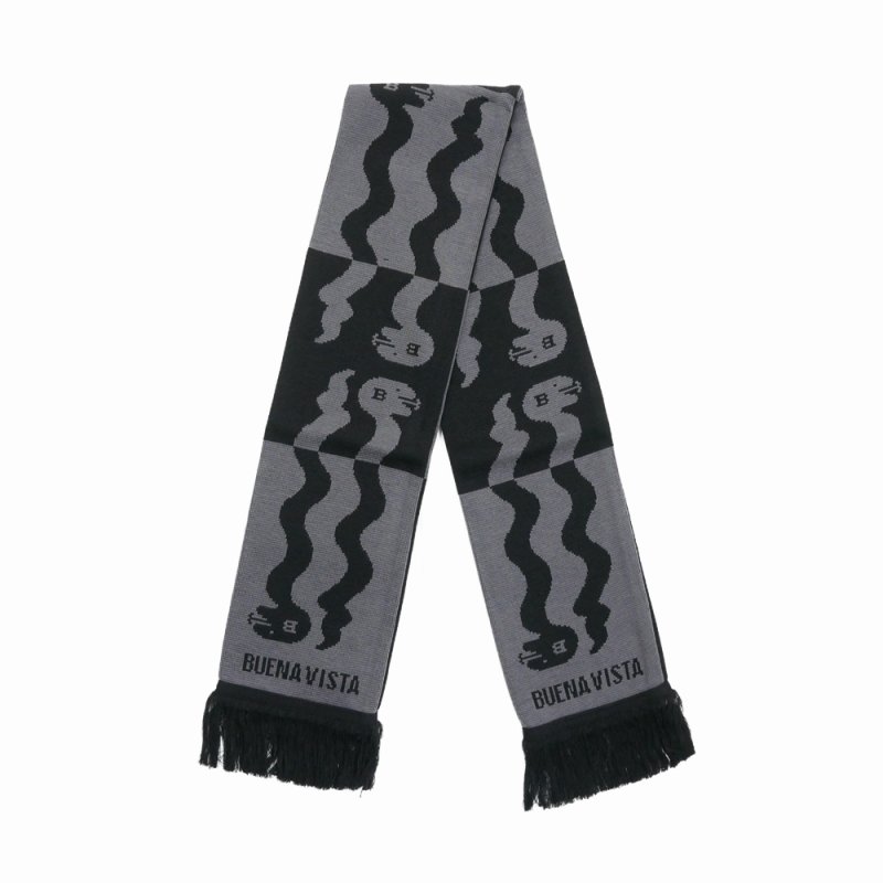 画像1: BUENA VISTA/Snake soccor stole（BLACK）［フットボールマフラー-25秋冬］