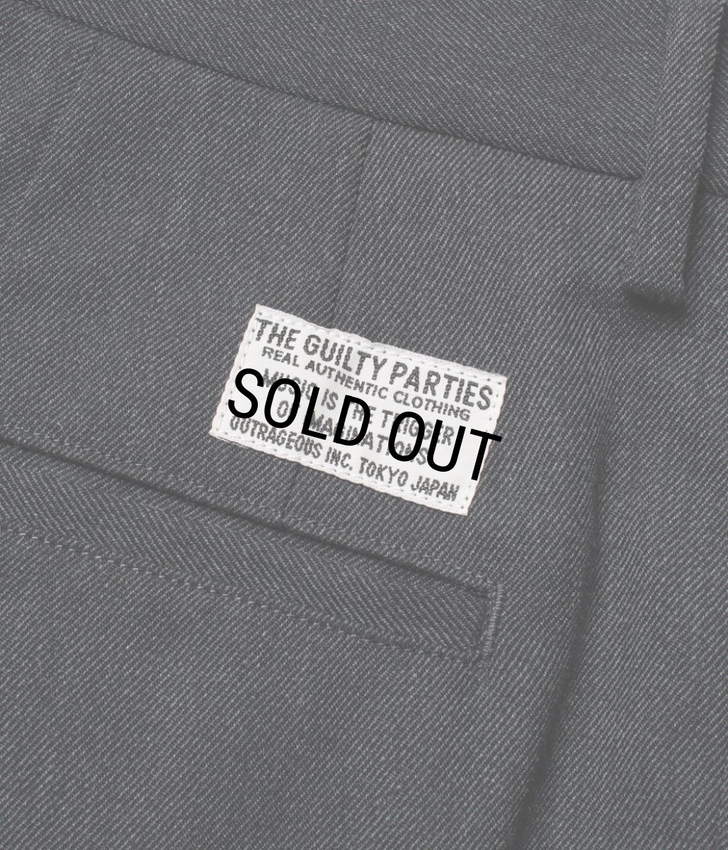 画像4: WACKO MARIA/DOUBLE PLEATED WOOL TROUSERS（CHARCOAL）［ツータックウールトラウザース-25秋冬］ (4)