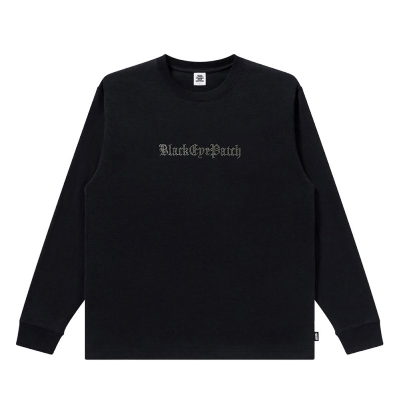 画像1: BlackEyePatch/RHINESTONED OE LOGO L/S TEE(BLACK)