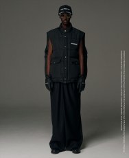 画像7: COOTIE PRODUCTIONS/TECHWOOL Wrap Wide Easy Trousers（Black）［ラップワイドイージートラウザース-25秋冬］ (7)