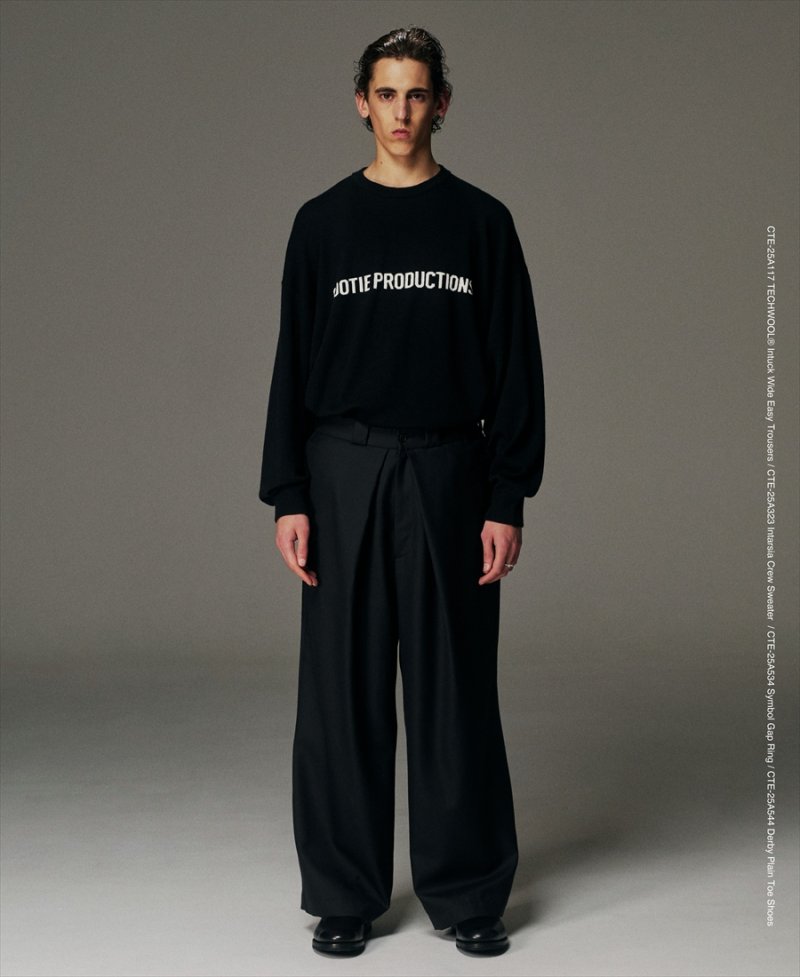 画像3: COOTIE PRODUCTIONS/TECHWOOL Intuck Wide Easy Trousers（Black）［インタックワイドイージートラウザース-25秋冬］
