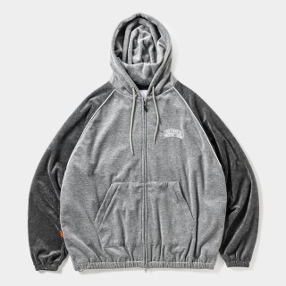30%OFF】TIGHTBOOTH/VELOUR PIPING HOODED JKT（Grey）［ベロア