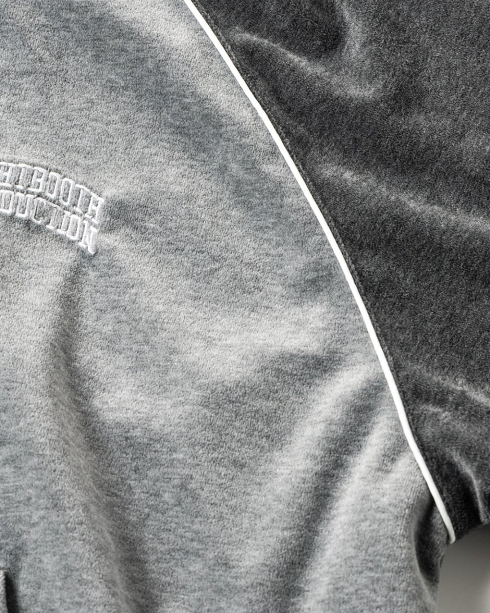 画像5: TIGHTBOOTH/VELOUR PIPING HOODED JKT（Grey）［ベロアパイピングフードJKT-25秋冬］ (5)