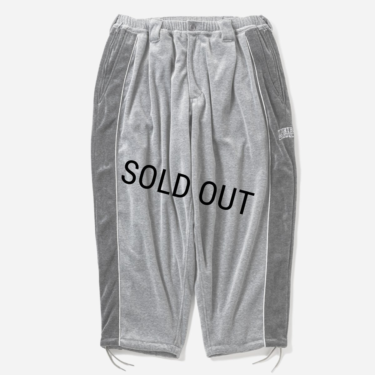 画像1: 【20%OFF】TIGHTBOOTH/VELOUR PIPING BALLOON PANTS（Grey）［ベロアパイピングバルーンパンツ-25秋冬］ (1)