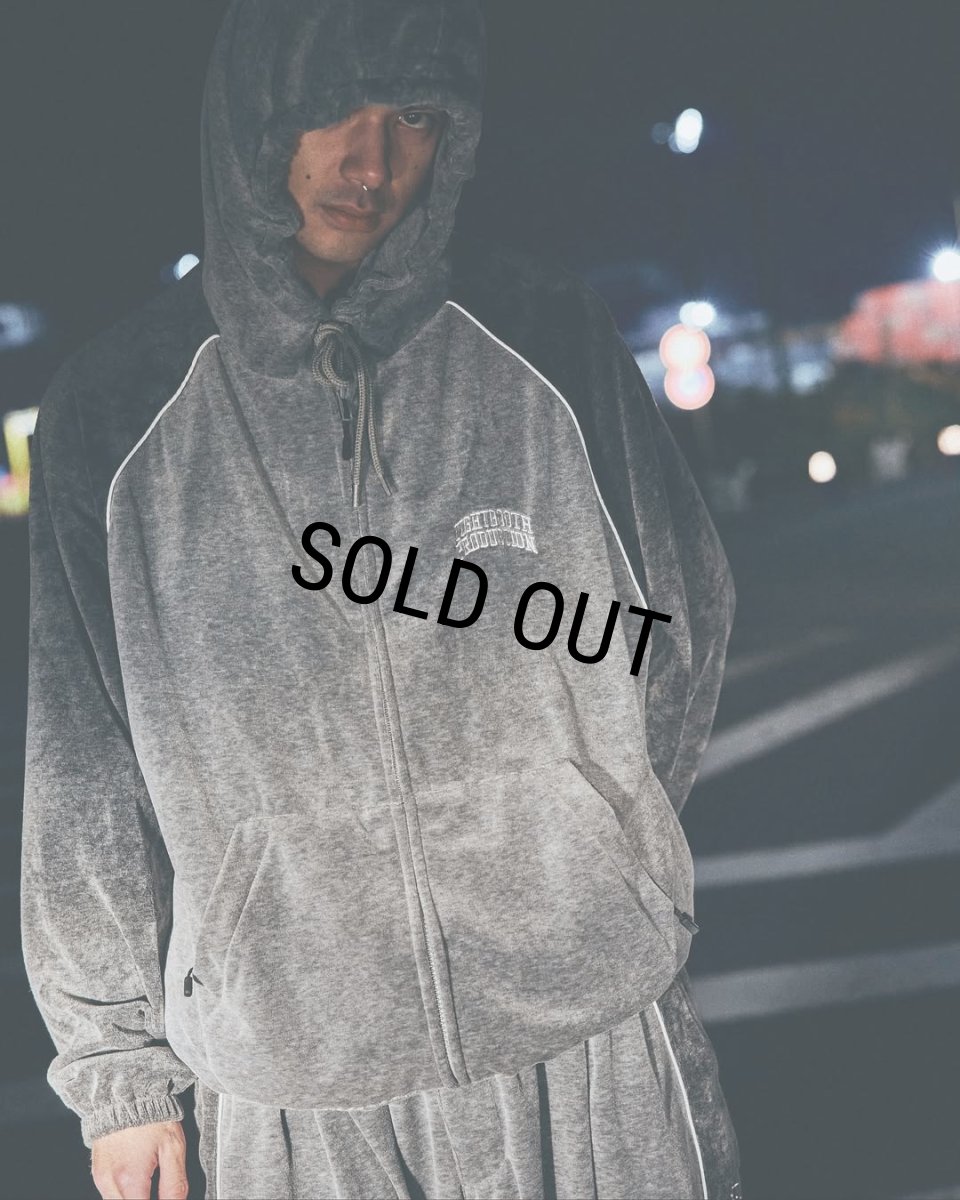 画像2: 【30%OFF】TIGHTBOOTH/VELOUR PIPING HOODED JKT（Black）［ベロアパイピングフードJKT-25秋冬］ (2)