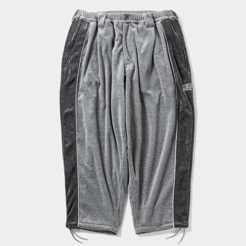 画像1: TIGHTBOOTH/VELOUR PIPING BALLOON PANTS（Grey）［ベロアパイピングバルーンパンツ-25秋冬］