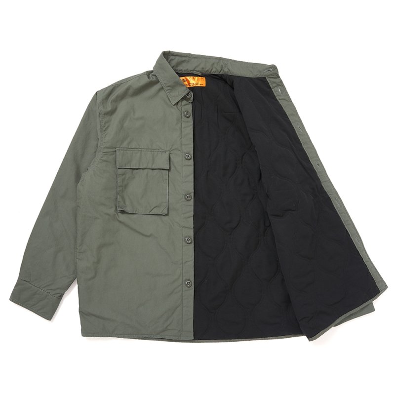 画像2: CHALLENGER/LINING MILITARY SHIRT（ARMY GREEN）［ライニングミリタリーシャツ-25秋冬］