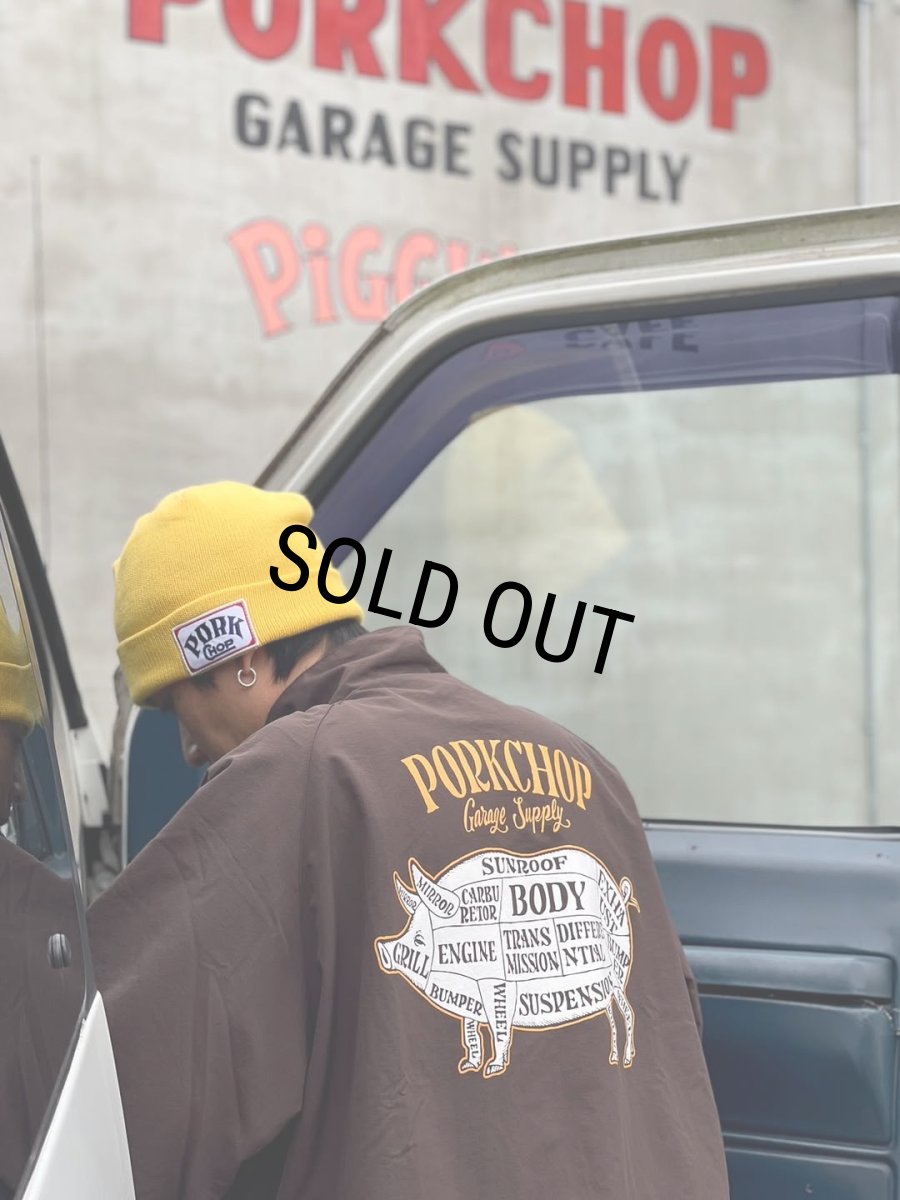 画像4: PORKCHOP/SQUARE WAPPEN BEANIE CAP（YELLOW）［スクエアワッペンビーニーキャップ-25秋冬］ (4)