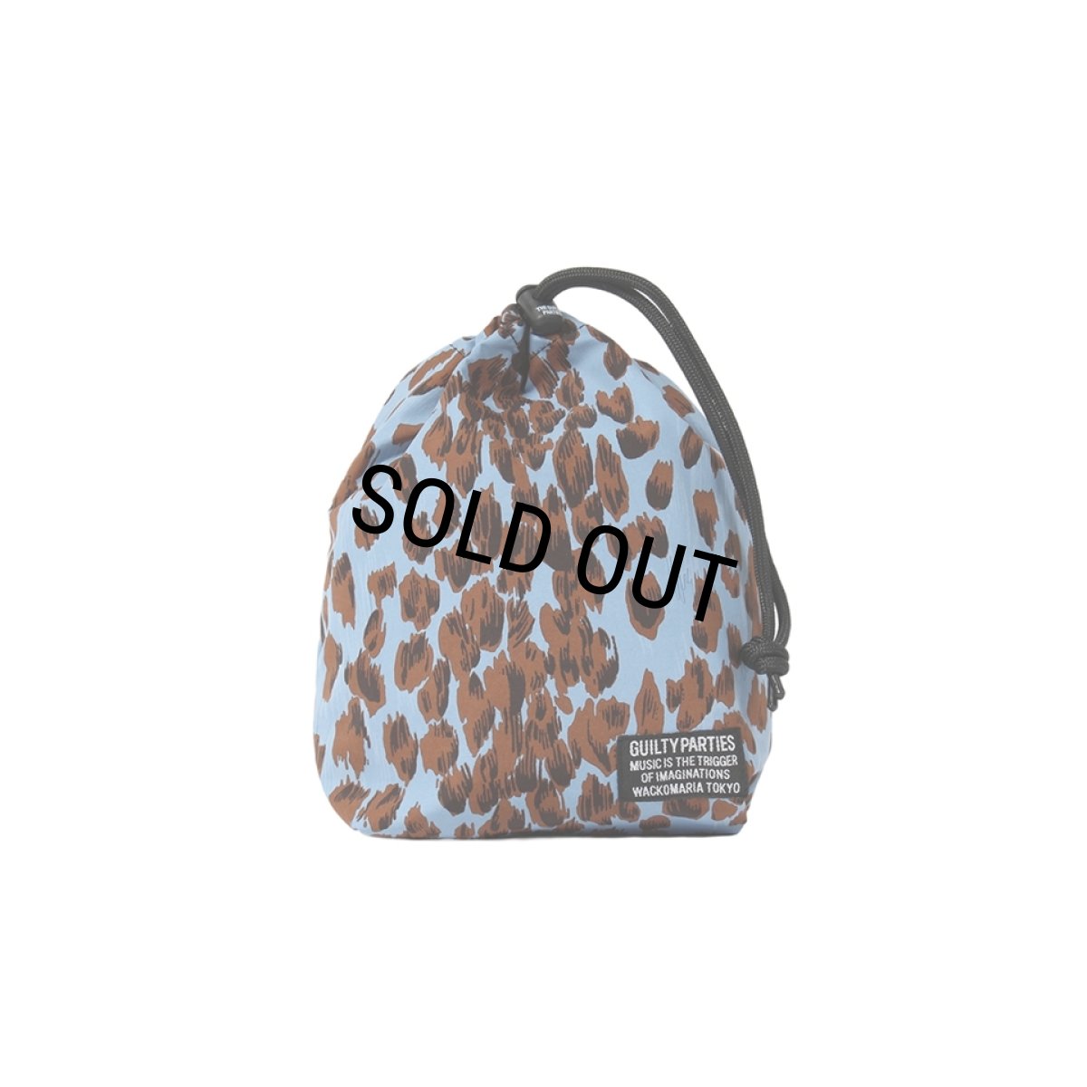 画像1: WACKO MARIA/LEOPARD DRAWSTRING BAG（BLUE）［レオパードドローストリングバッグ-25秋冬］ (1)