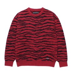 画像1: WACKO MARIA/TIGER MOHAIR JACQUARD KNIT SWEATER（RED）［タイガーモヘアセーター-25秋冬］ (1)