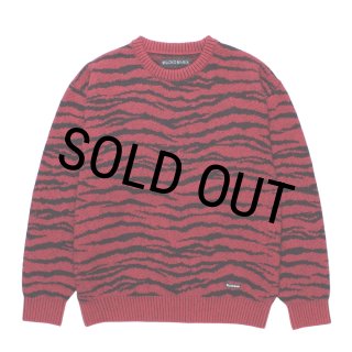 WACKO MARIA/TIGER MOHAIR JACQUARD KNIT SWEATER（RED）［タイガー