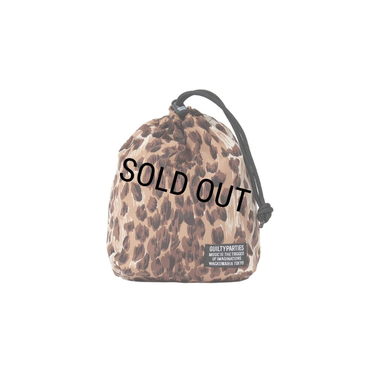 画像1: WACKO MARIA/LEOPARD DRAWSTRING BAG（BEIGE）［レオパードドローストリングバッグ-25秋冬］ (1)