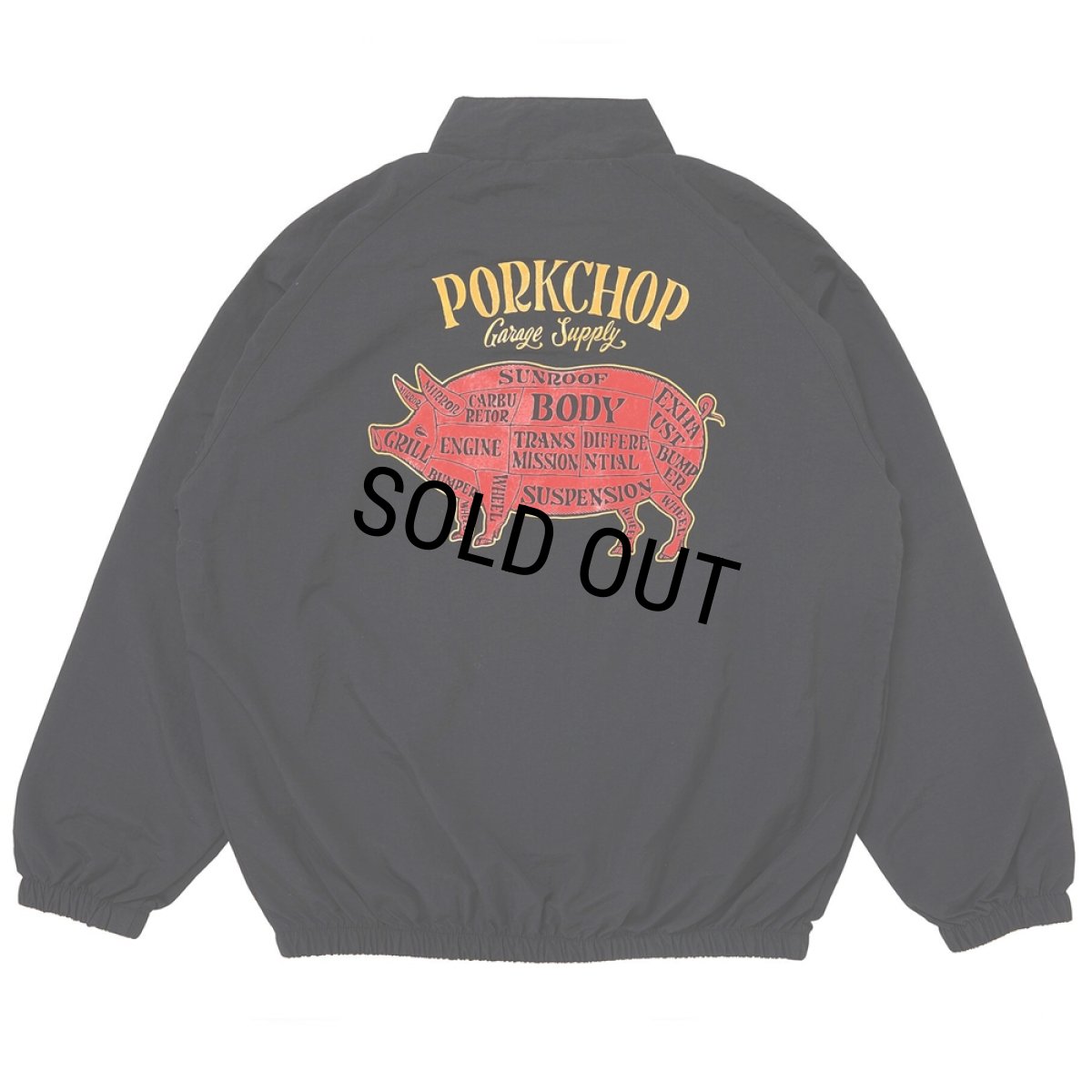 画像1: PORKCHOP/PORK BACK NYLON JKT（BLACK）［ポークバックナイロンJKT-25秋冬］ (1)