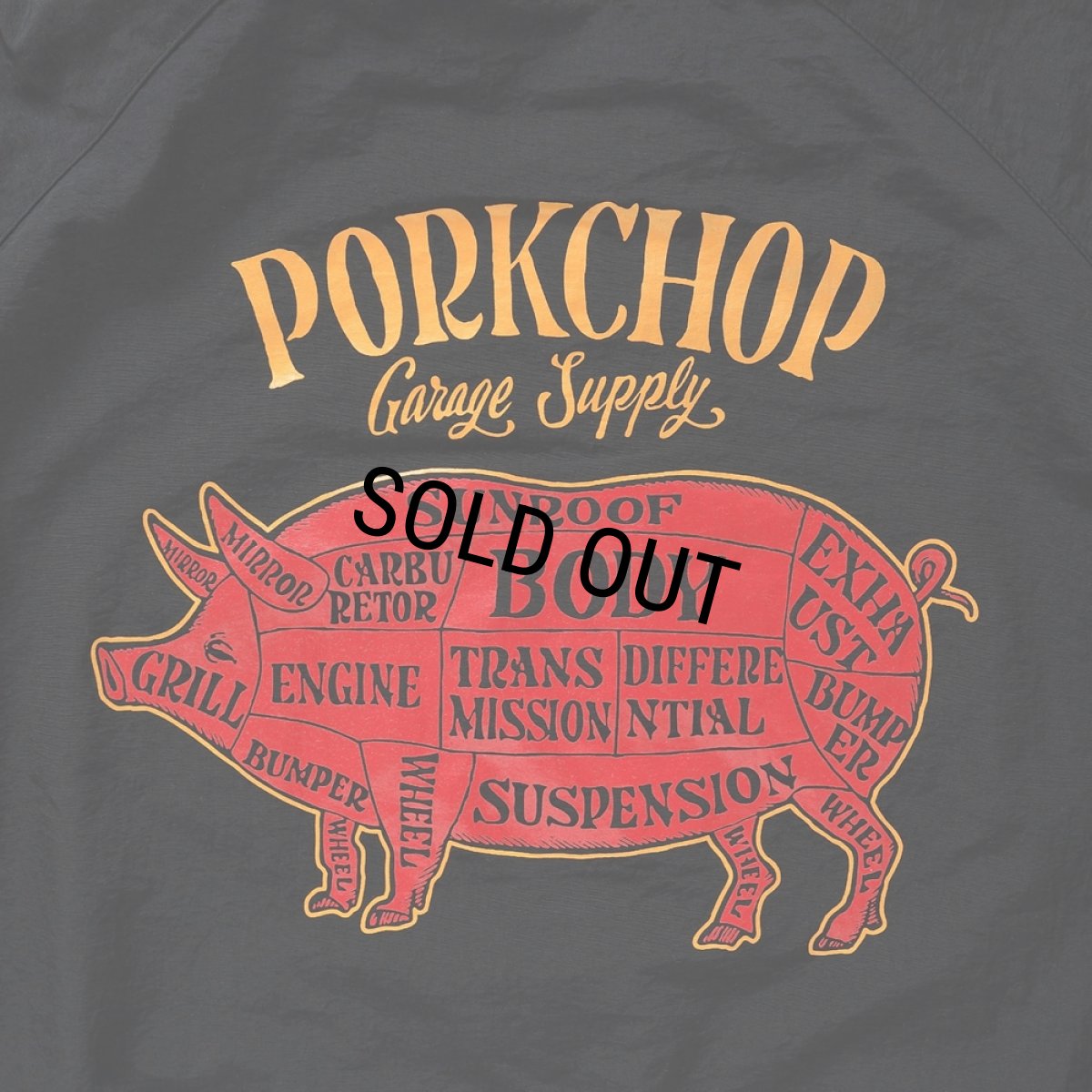 画像7: PORKCHOP/PORK BACK NYLON JKT（BLACK）［ポークバックナイロンJKT-25秋冬］ (7)
