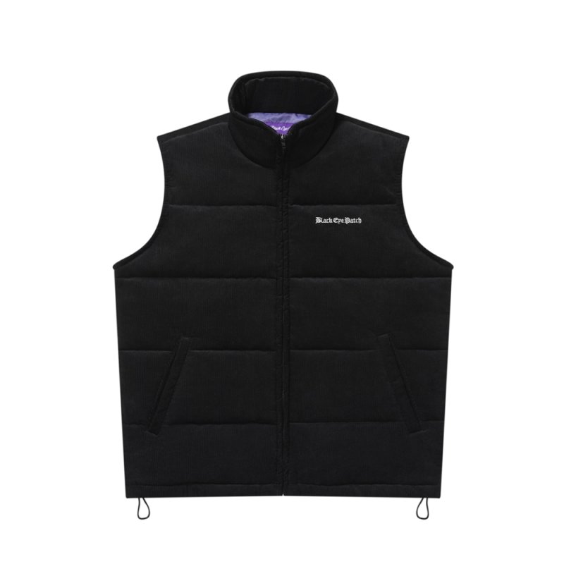 画像1: BlackEyePatch/OE LOGO CORDUROY PUFFER VEST（BLACK）